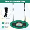 40 Inches Saucer Tree Swing Round with Adjustable Ropes and Carabiners