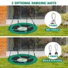 40 Inches Saucer Tree Swing Round with Adjustable Ropes and Carabiners